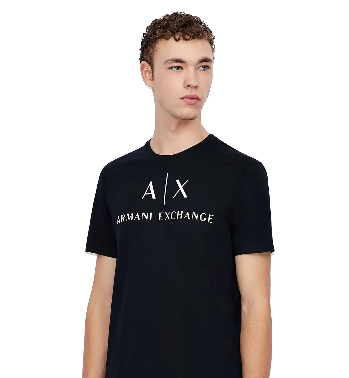Armani Exchange Slim Fit Center Logo Tee (Black)