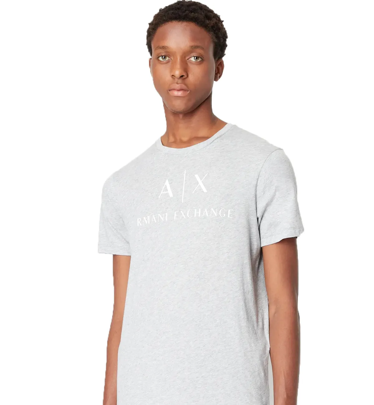Armani Exchange Slim Fit Center Logo Tee (Grey)