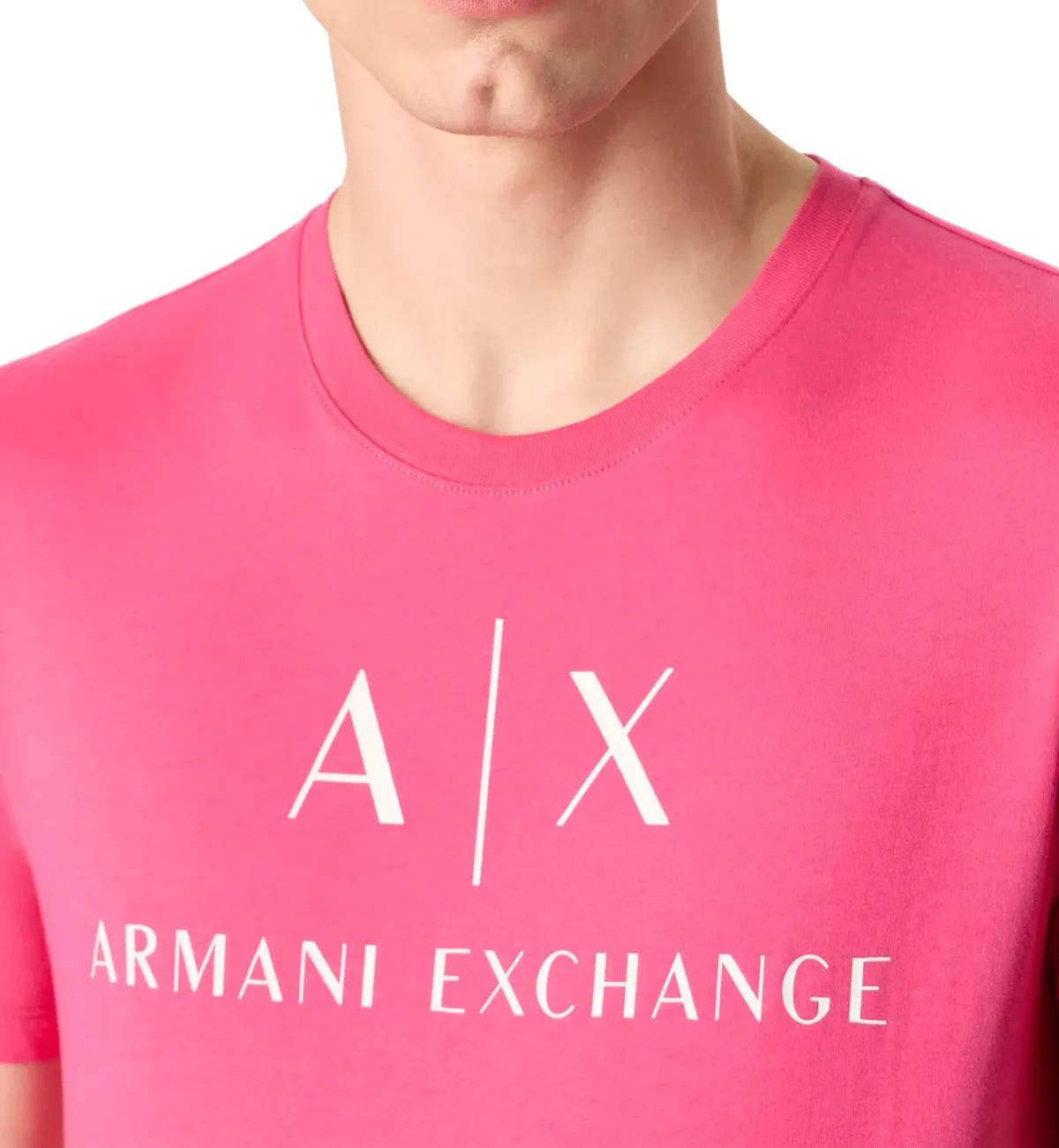 Armani Exchange Slim Fit Center Logo Tee (Pink)