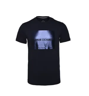 Armani Exchange SS23 Violet Printed Design Tee (Black)