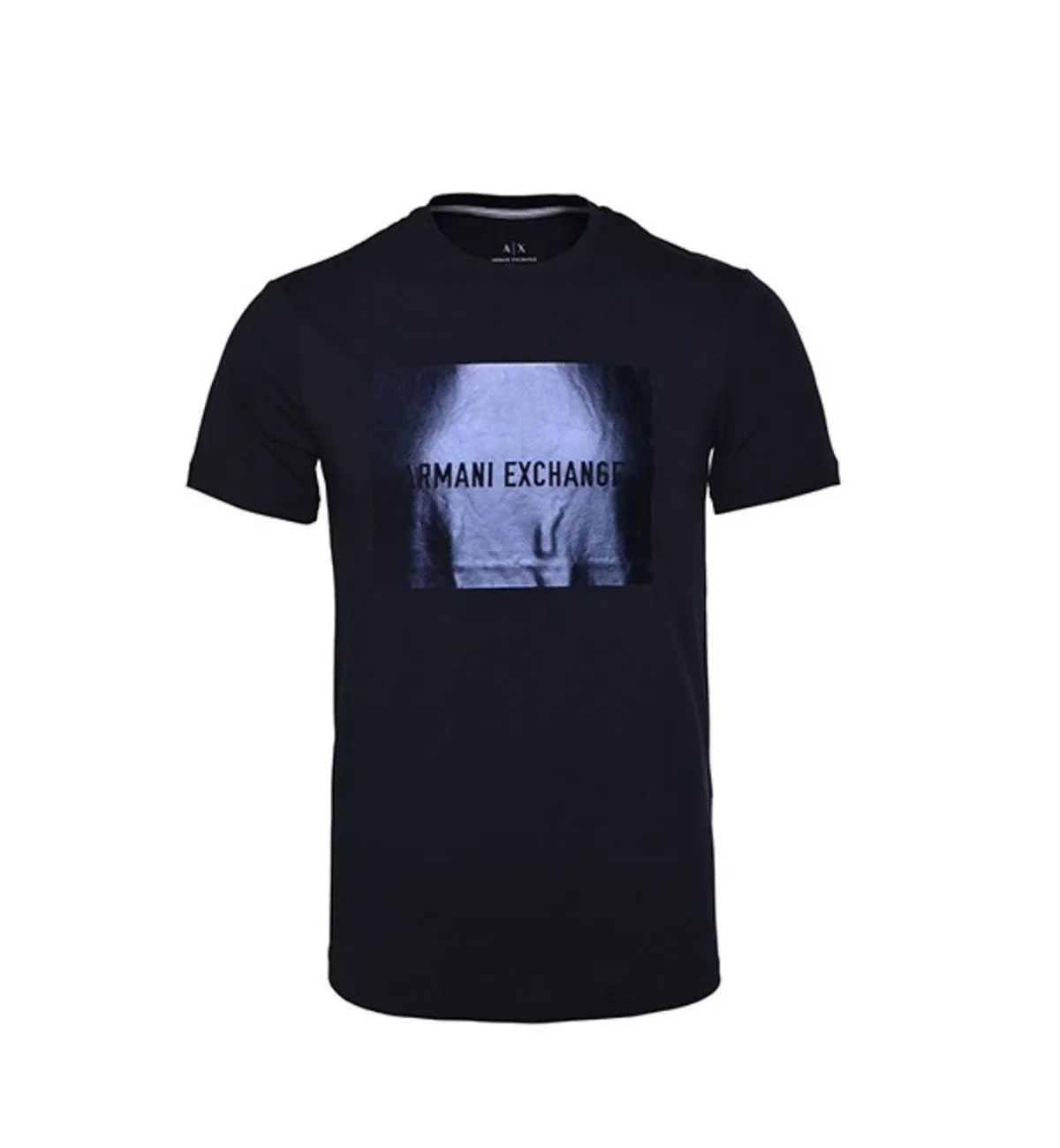Armani Exchange SS23 Violet Printed Design Tee (Black)