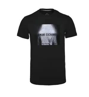 Armani Exchange SS23 White Printed Design Tee (Black)