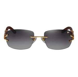 Bal Harbour Wood Edition Rimless Drill Mount 24KT Gold