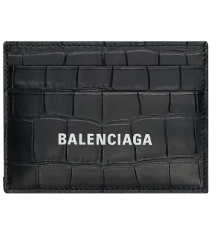 Balenciaga Cash Card Holder Crocodile Embossed