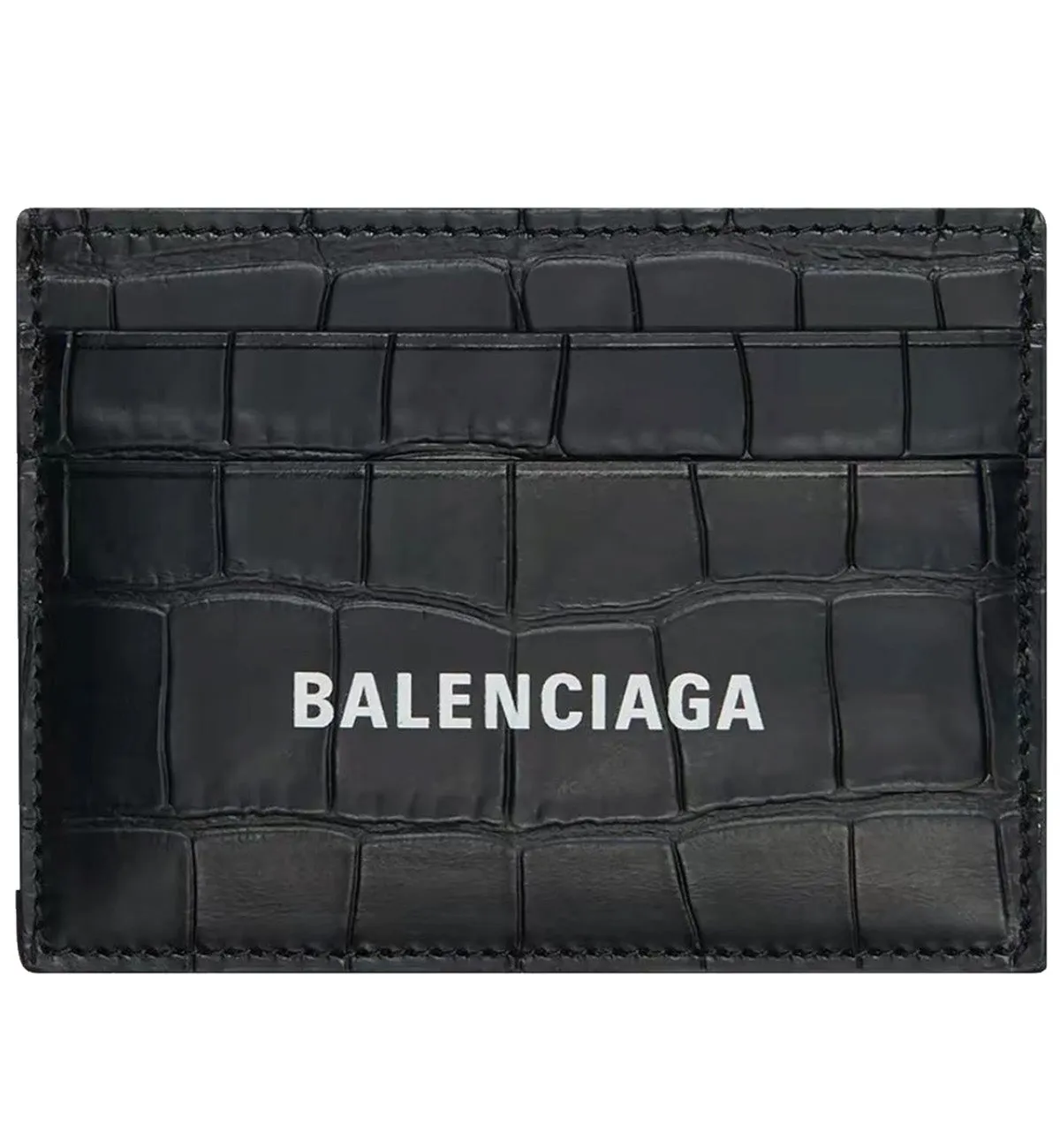 Balenciaga Cash Card Holder Crocodile Embossed