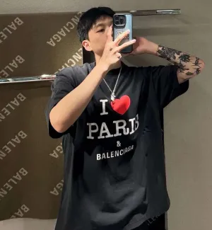Balenciaga I Love Paris T-Shirt (Black)