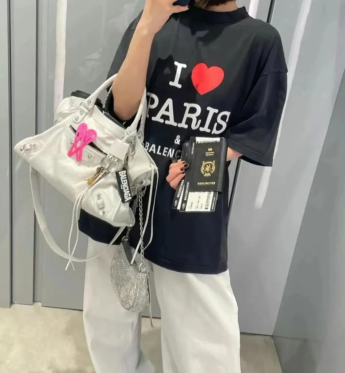 Balenciaga I Love Paris T-Shirt (Black)