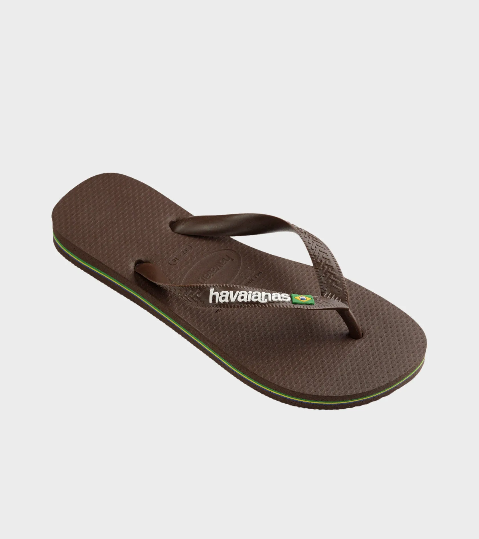 Brazil Logo Flip Flops Dark Brown/White