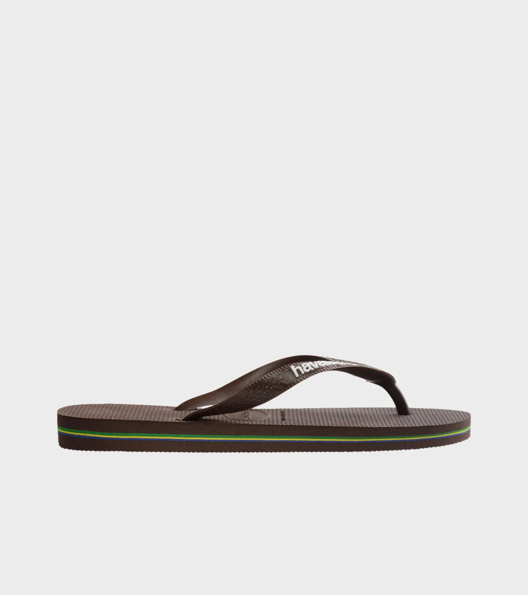 Brazil Logo Flip Flops Dark Brown/White