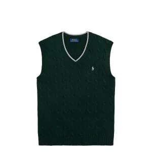 CABLE-KNIT COTTON SWEATER VEST