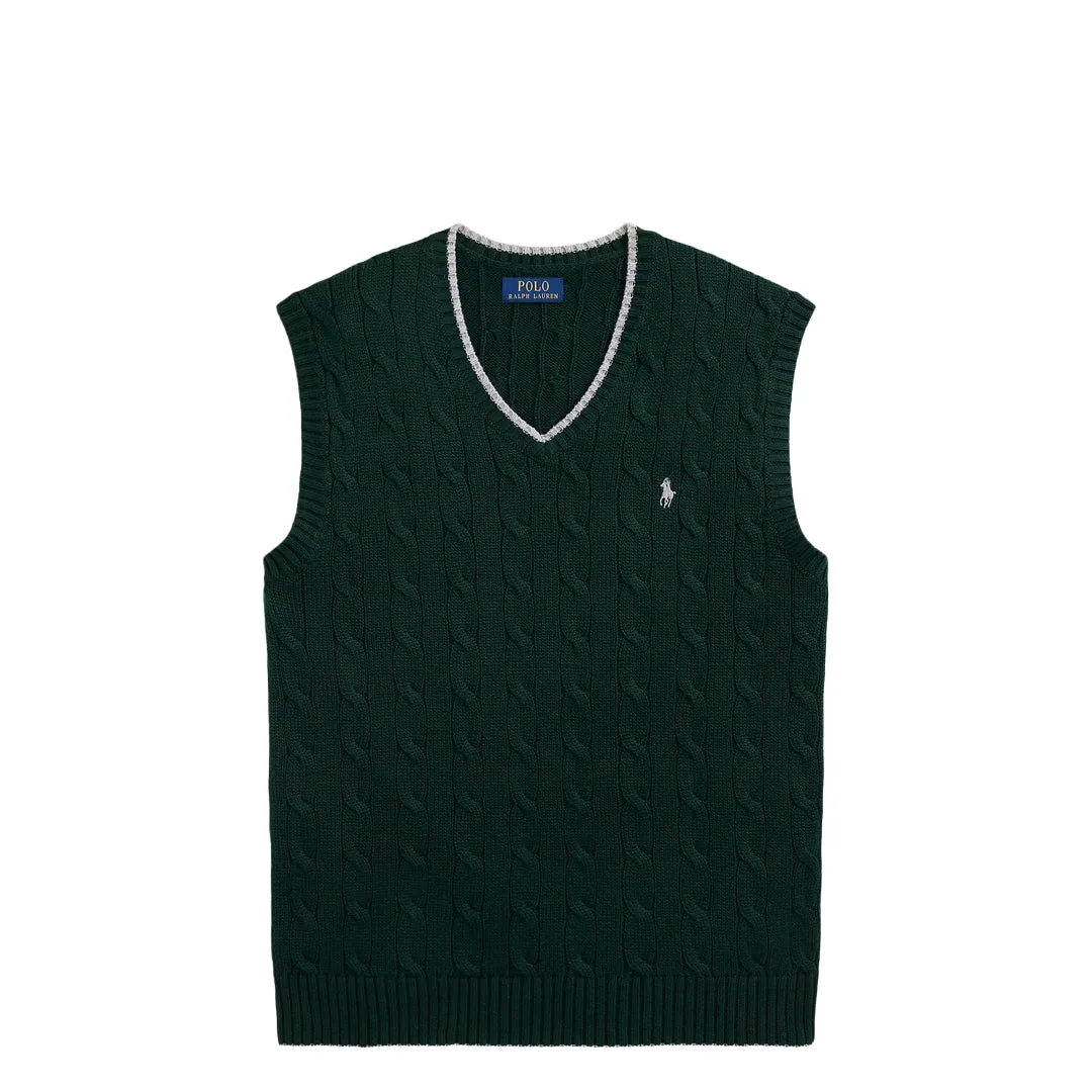 CABLE-KNIT COTTON SWEATER VEST