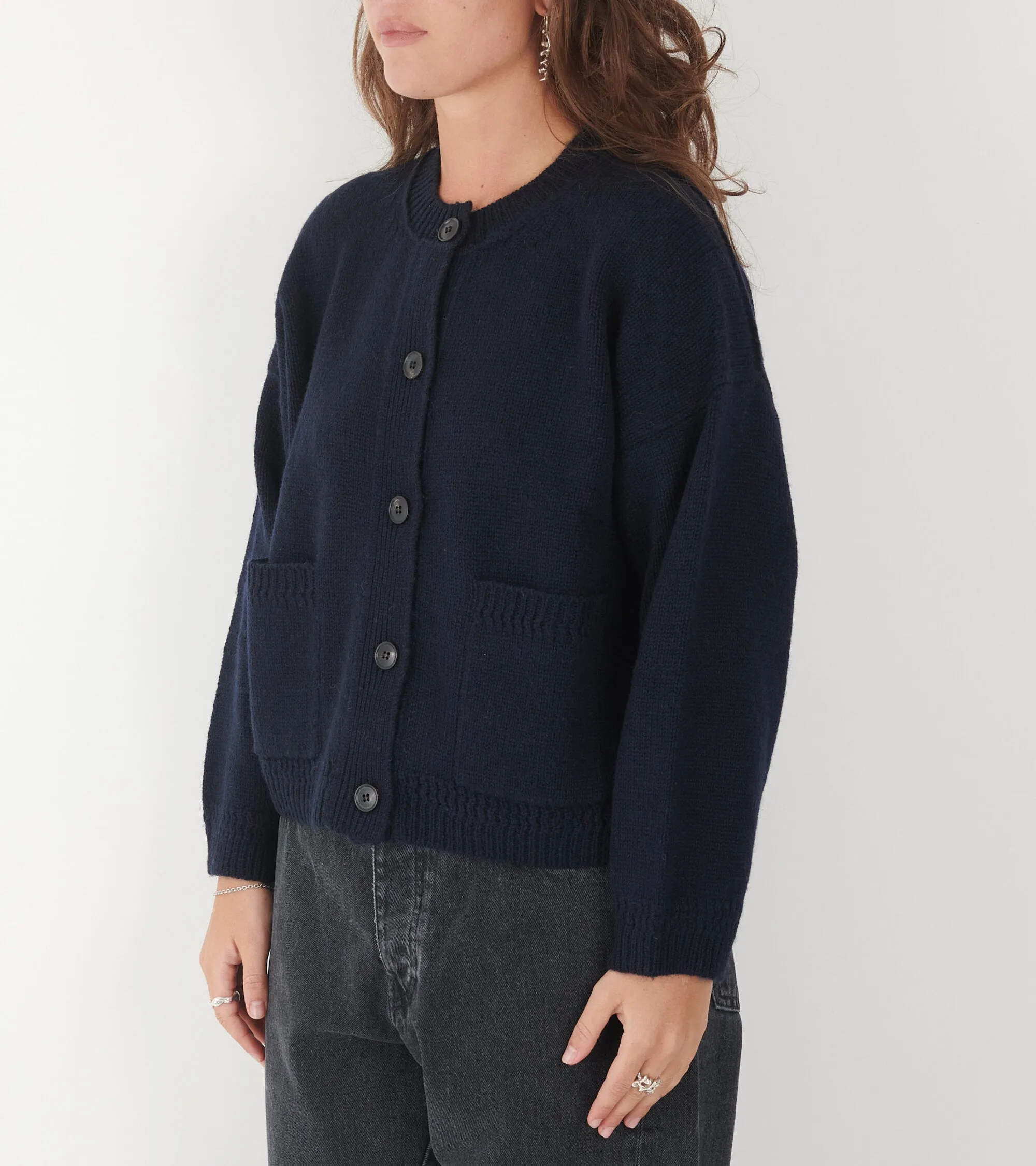 Cobe Wool Cardigan Black/Blue