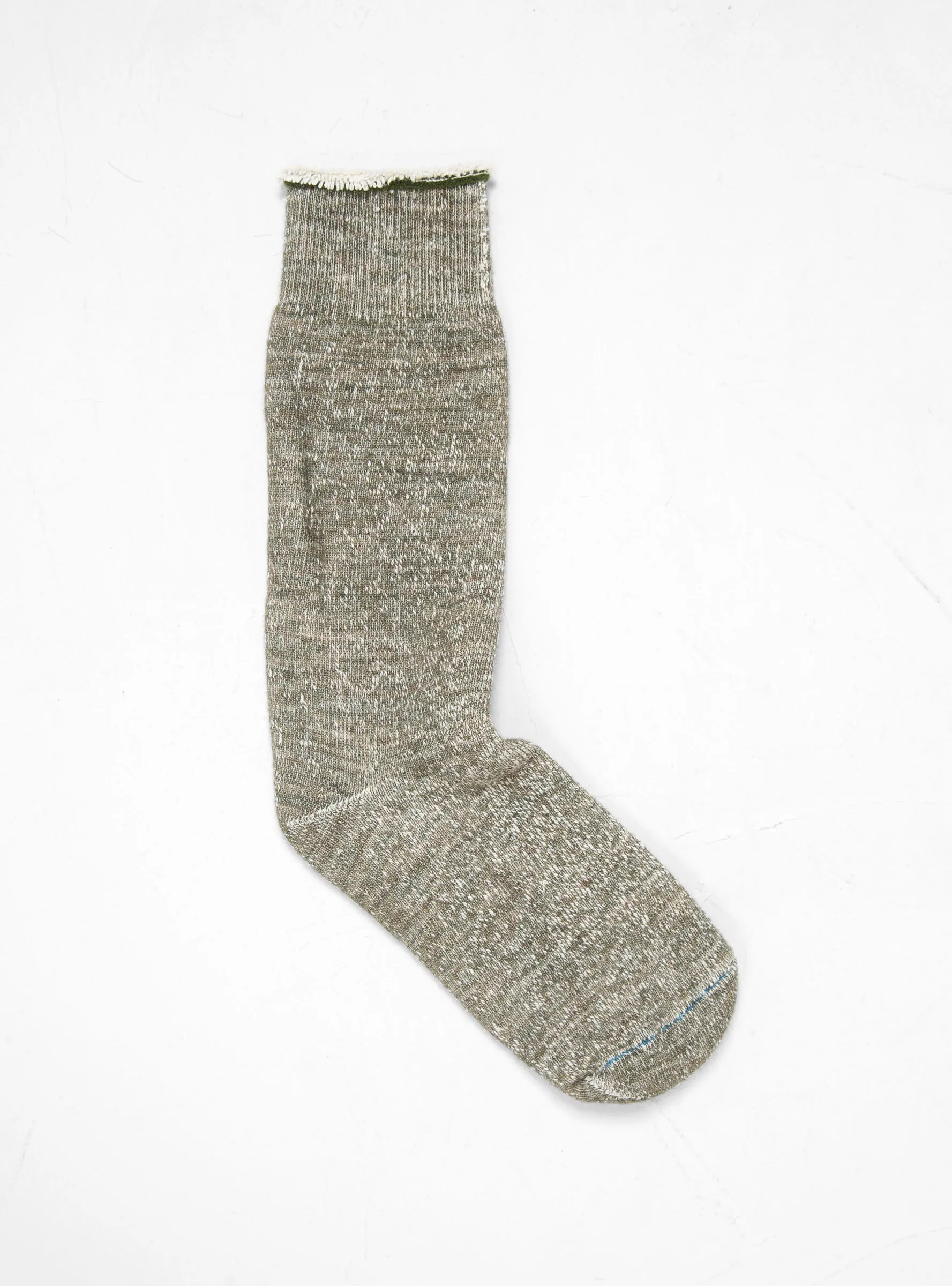 Double Face Merino Wool Crew Socks Army Green