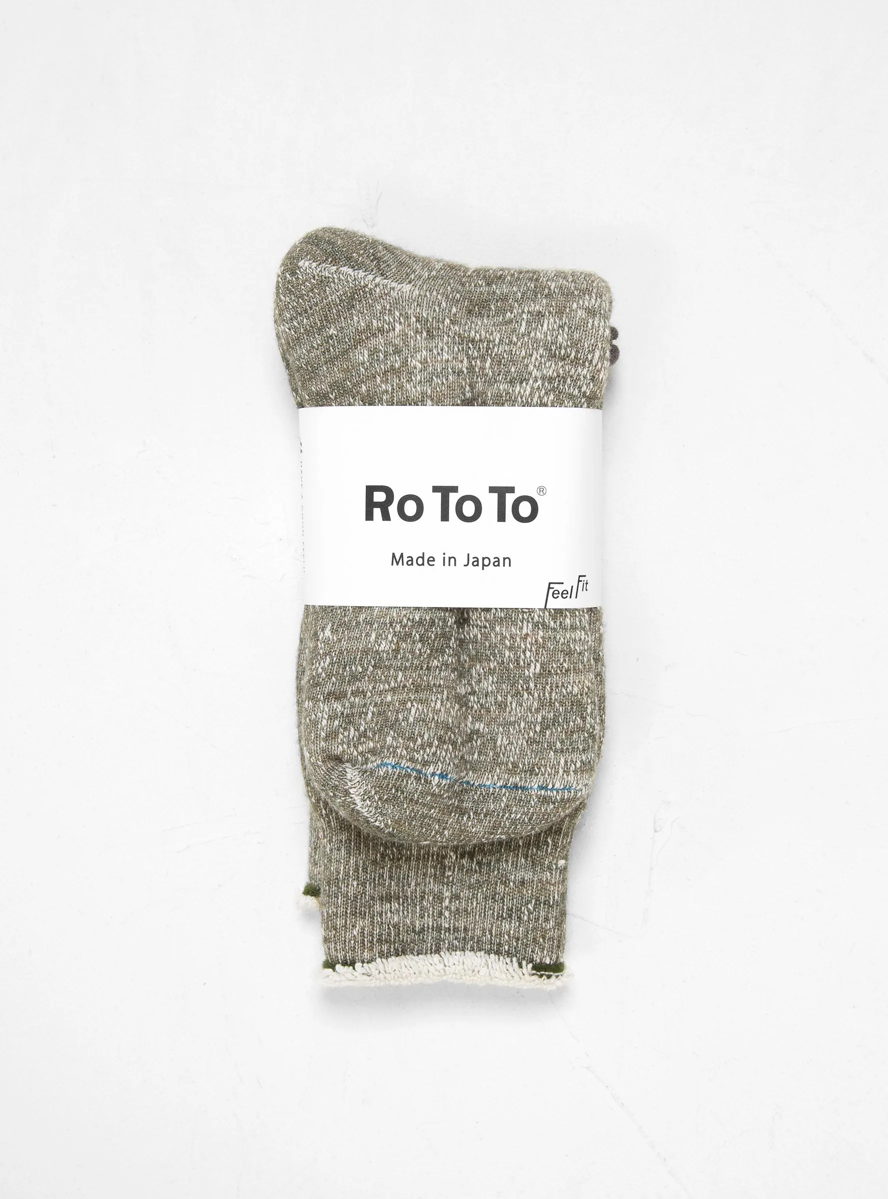 Double Face Merino Wool Crew Socks Army Green
