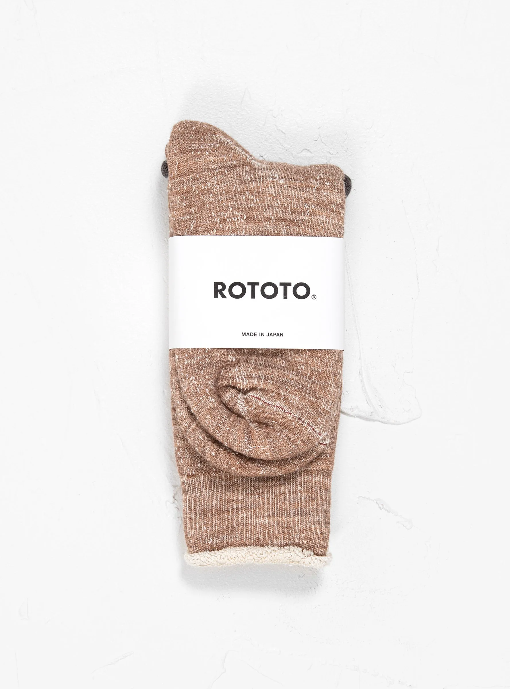 Double Face Merino Wool Crew Socks Camel