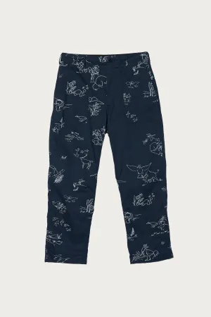 Fatigue Pant - Navy Animal Print 6.5oz Natural Twill