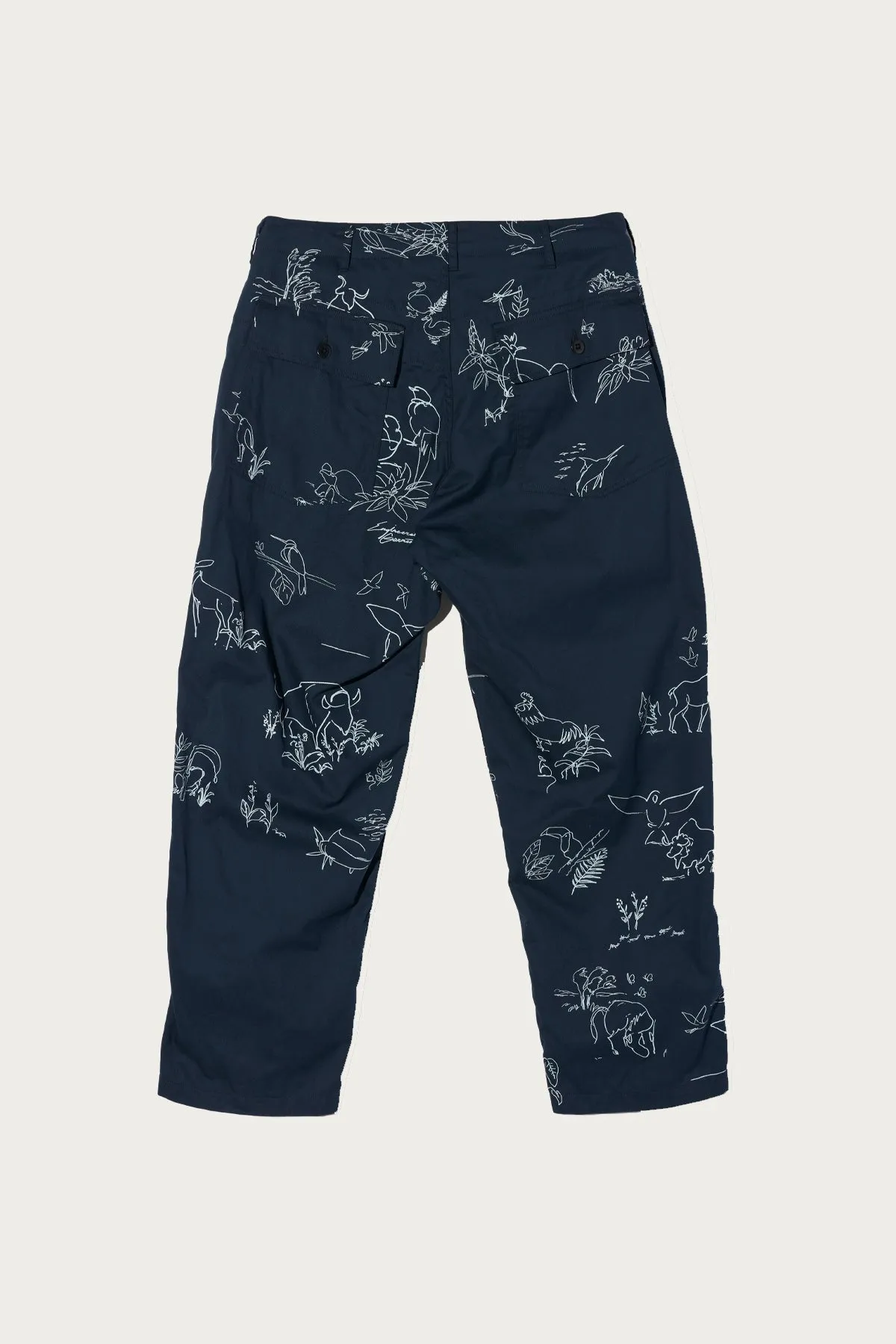 Fatigue Pant - Navy Animal Print 6.5oz Natural Twill