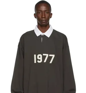 Fear of God Essential 1977 Long Sleeve Polo Tee (Iron)