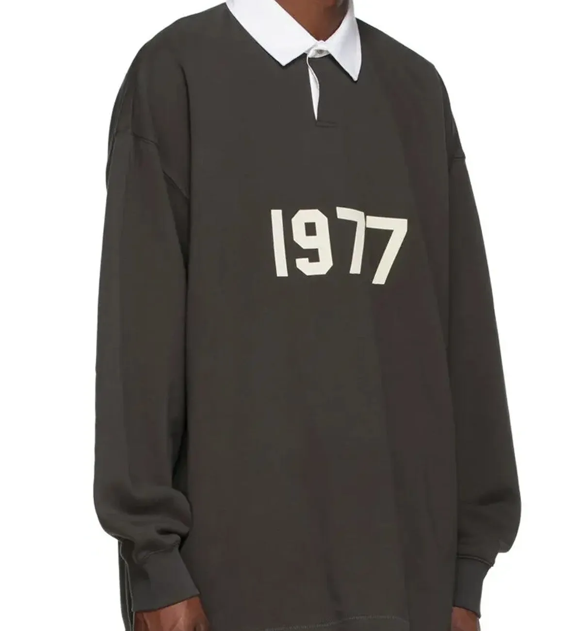 Fear of God Essential 1977 Long Sleeve Polo Tee (Iron)