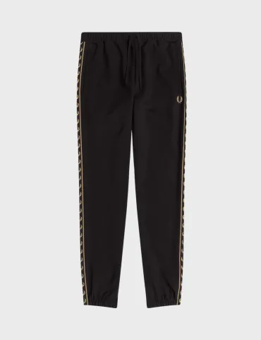 Fred Perry Contrast Gold Taped Track Pants SS23 (Black)