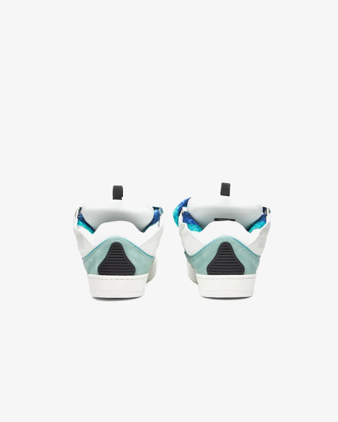 Lanvin Leather Curb 'White/Green' Suede Tennis Low-Top Sneakers