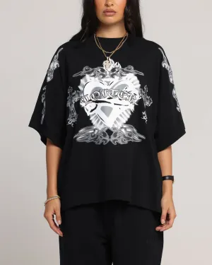 Loiter Hearts T-Shirt Black