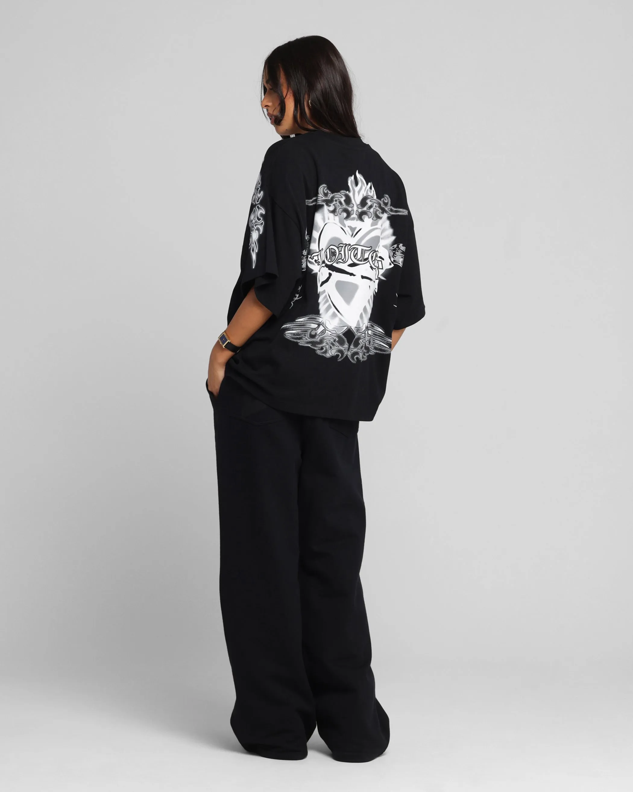 Loiter Hearts T-Shirt Black