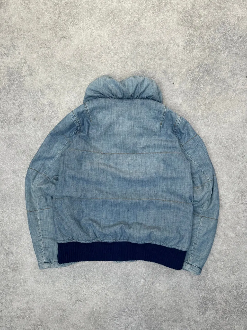 Mercibeaucoup Puff Collar Lightweight Denim Jacket
