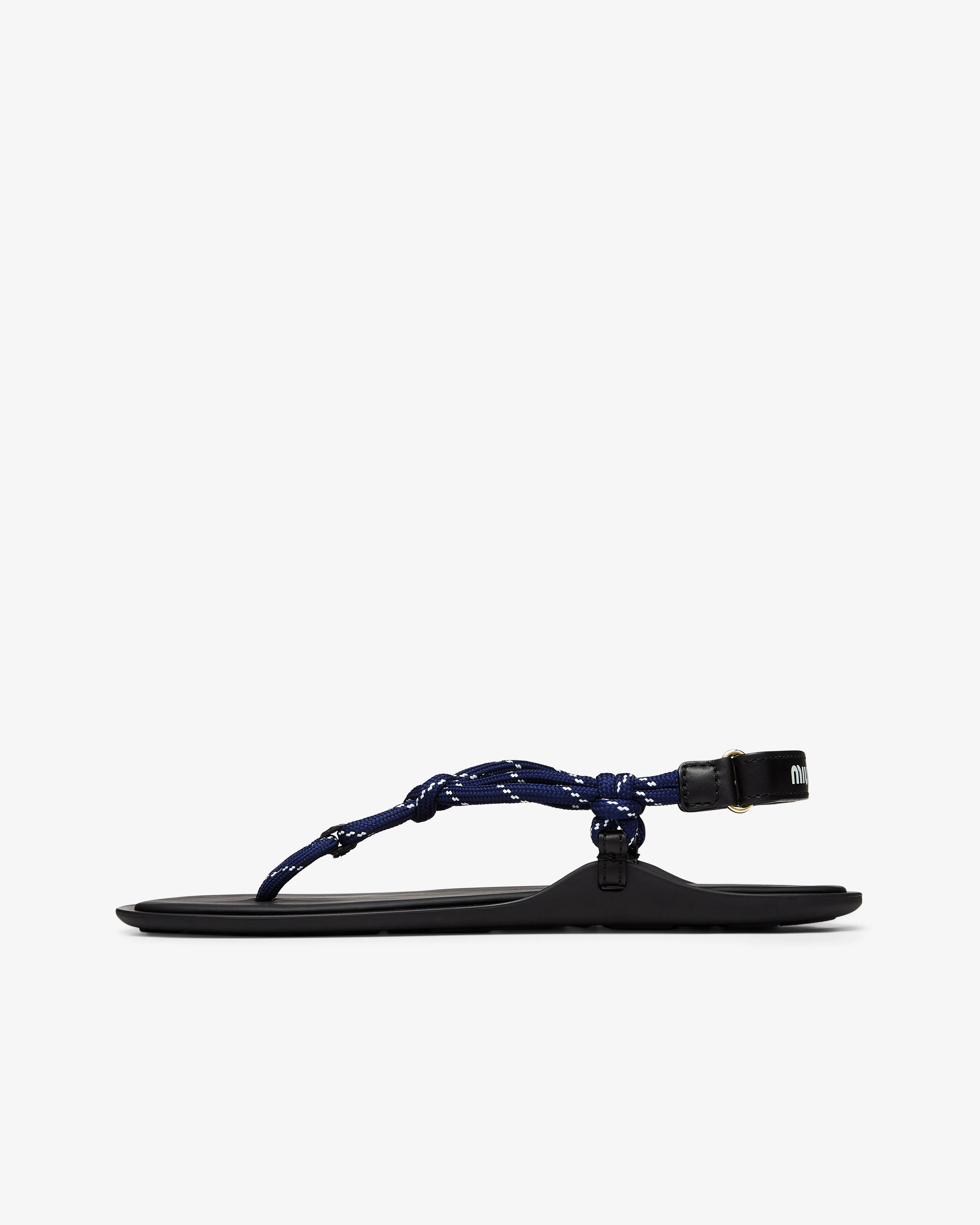 Miu Miu - Riviere Cord and Leather Sandals - (Blue)