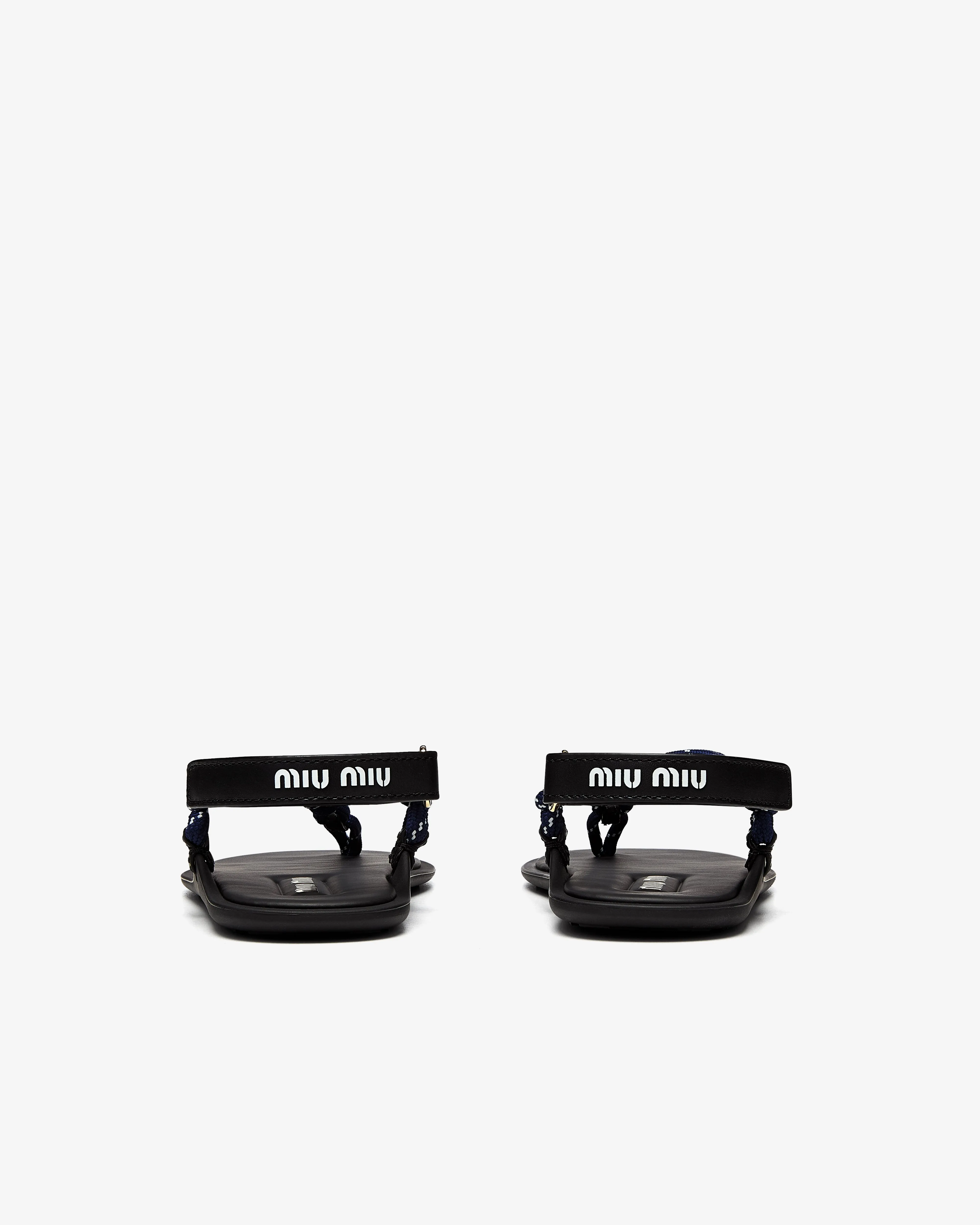 Miu Miu - Riviere Cord and Leather Sandals - (Blue)