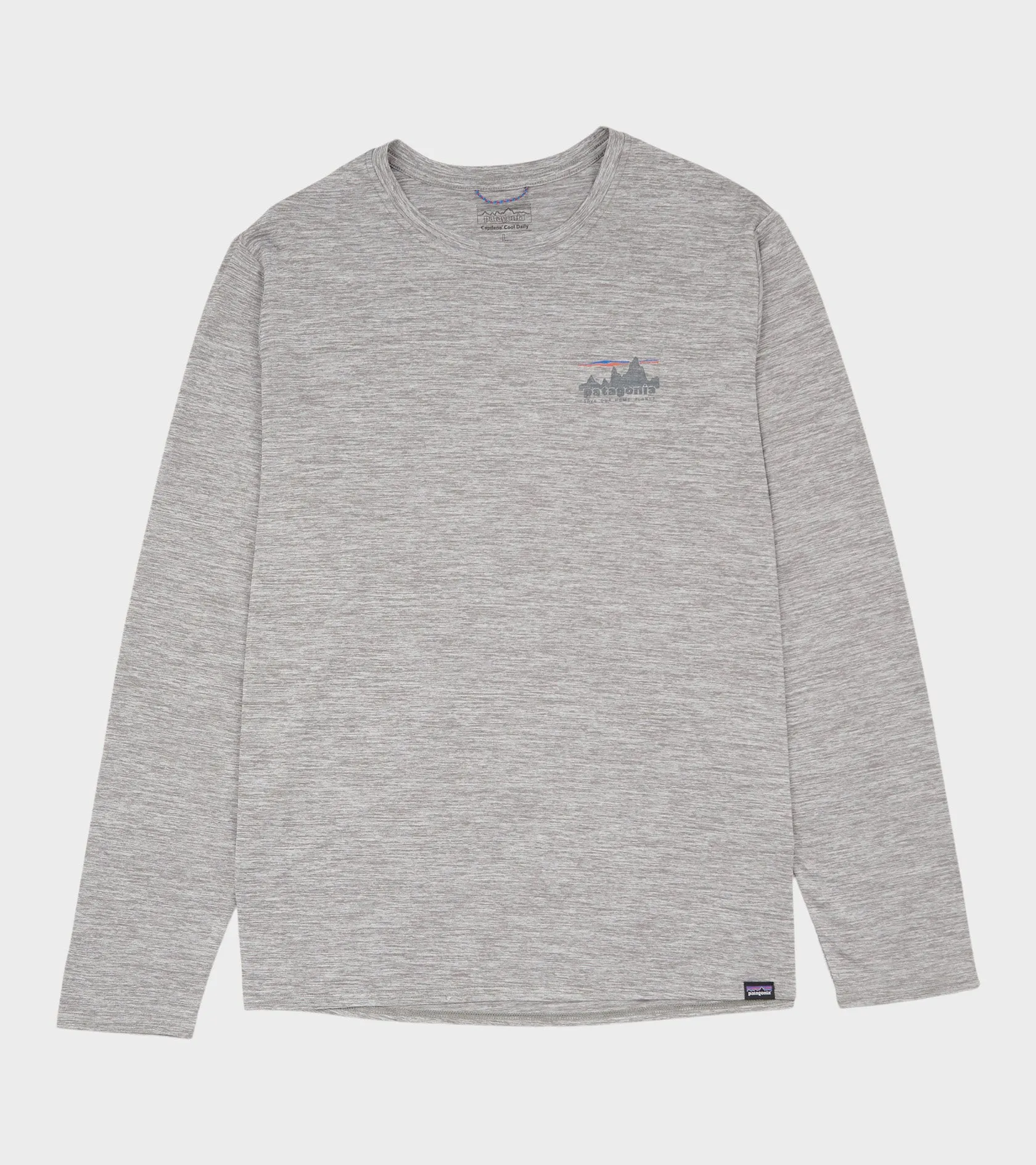 M's L/S Cap Cool Daily Graphic Shirt Skyline Feather Grey