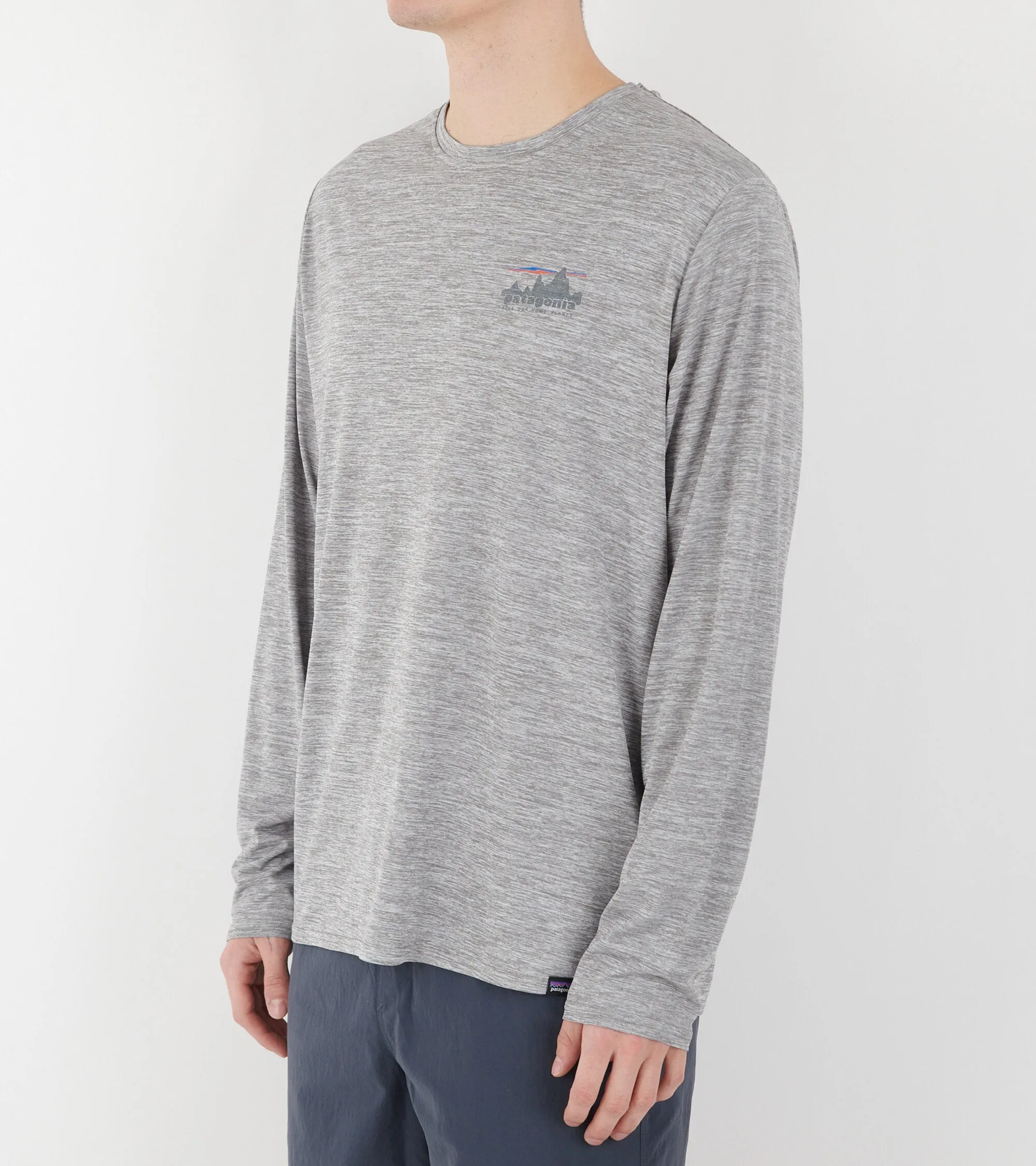 M's L/S Cap Cool Daily Graphic Shirt Skyline Feather Grey