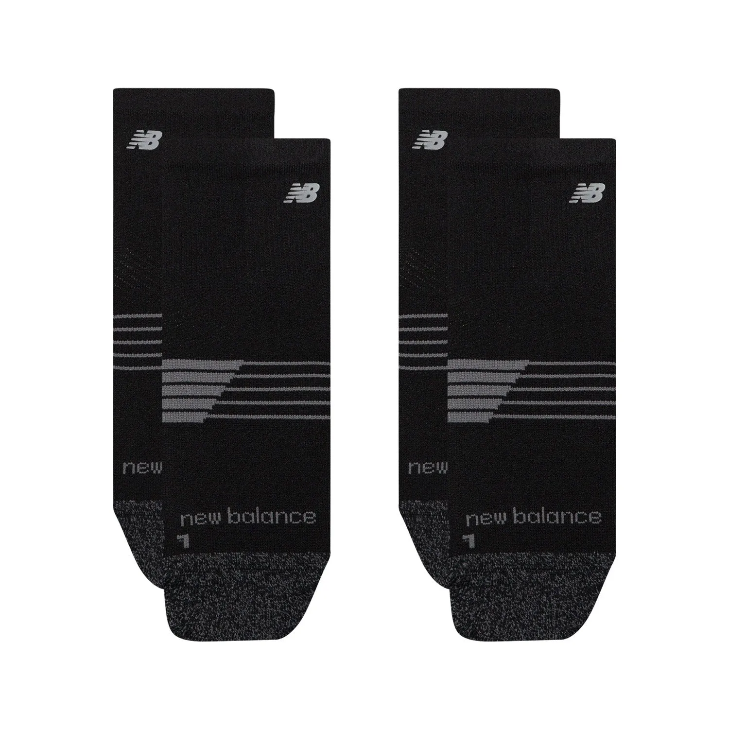 New Balance Pro Training Quarter Socks 2 Pack Black