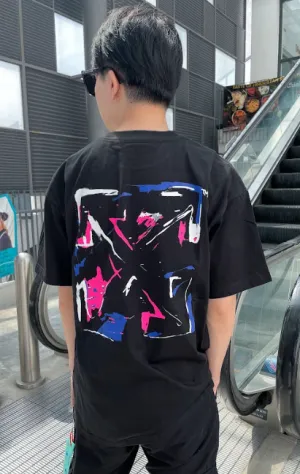 OFFWHITE SS21 PINK ARROW BLACK T-SHIRT