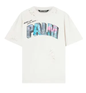 Palm Angels White 2023 Palm Sign-Print T-Shirt