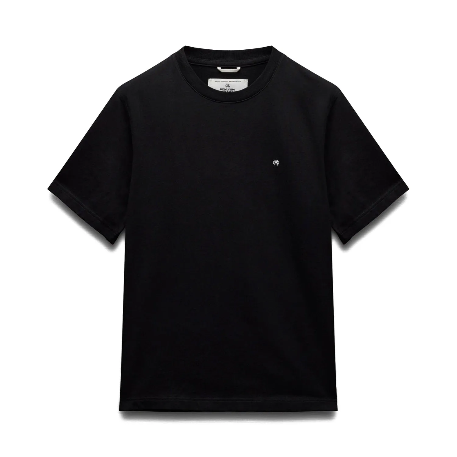 Reigning Champ Men Knit Midweight Jersey Lock Up T-Shirt Black RC-1566-BLK