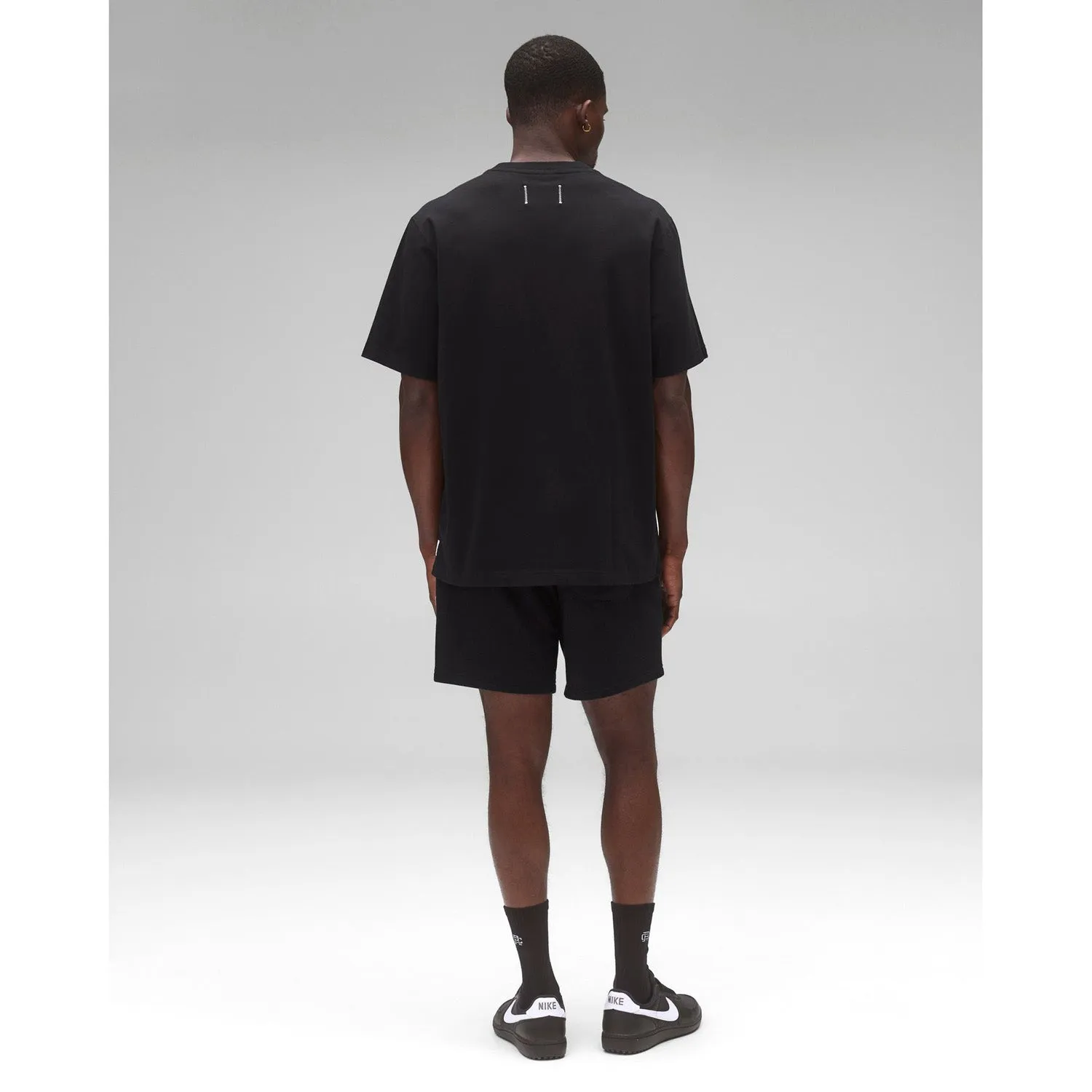 Reigning Champ Men Knit Midweight Jersey Lock Up T-Shirt Black RC-1566-BLK