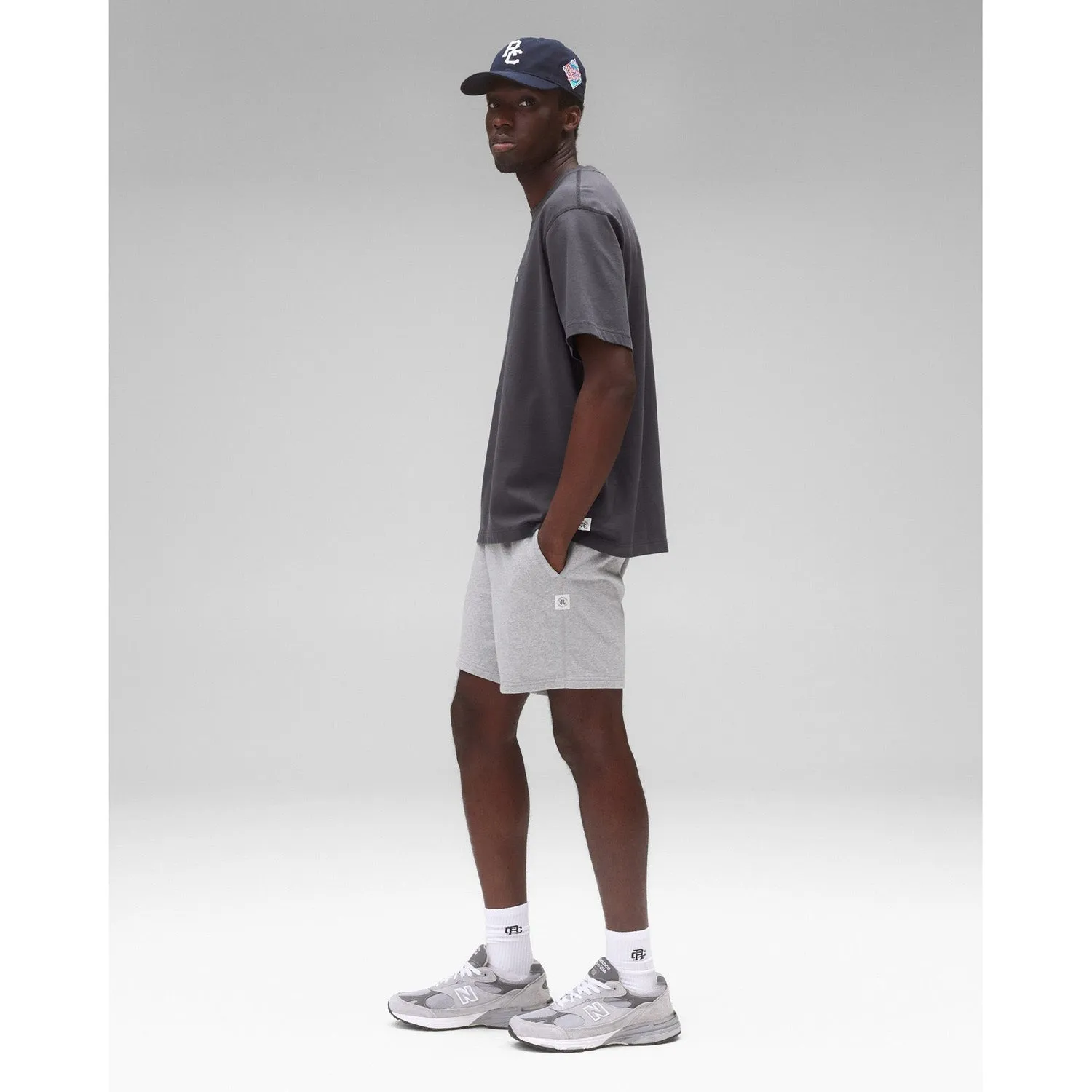 Reigning Champ Men Knit Midweight Jersey Lock Up T-Shirt Midnight RC-1566-MDN