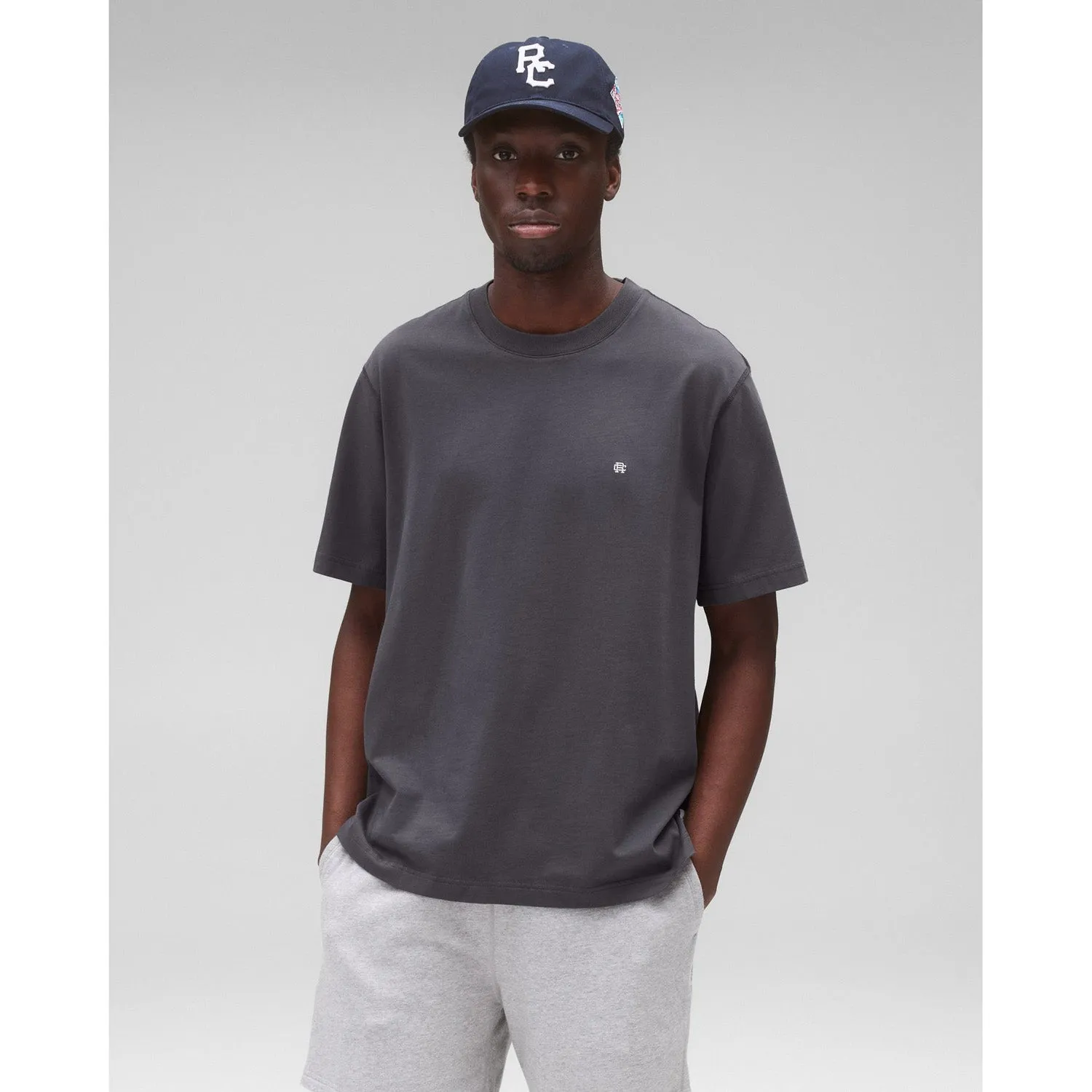 Reigning Champ Men Knit Midweight Jersey Lock Up T-Shirt Midnight RC-1566-MDN
