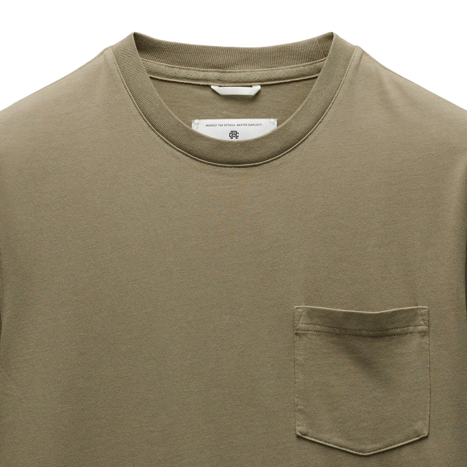 Reigning Champ Men Knit Midweight Jersey Standard Pocket T-Shirt Cypress RC-1567-CYP