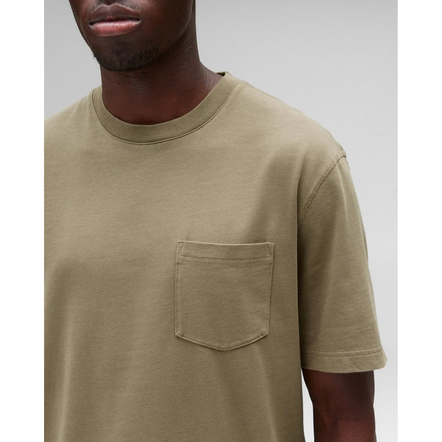 Reigning Champ Men Knit Midweight Jersey Standard Pocket T-Shirt Cypress RC-1567-CYP