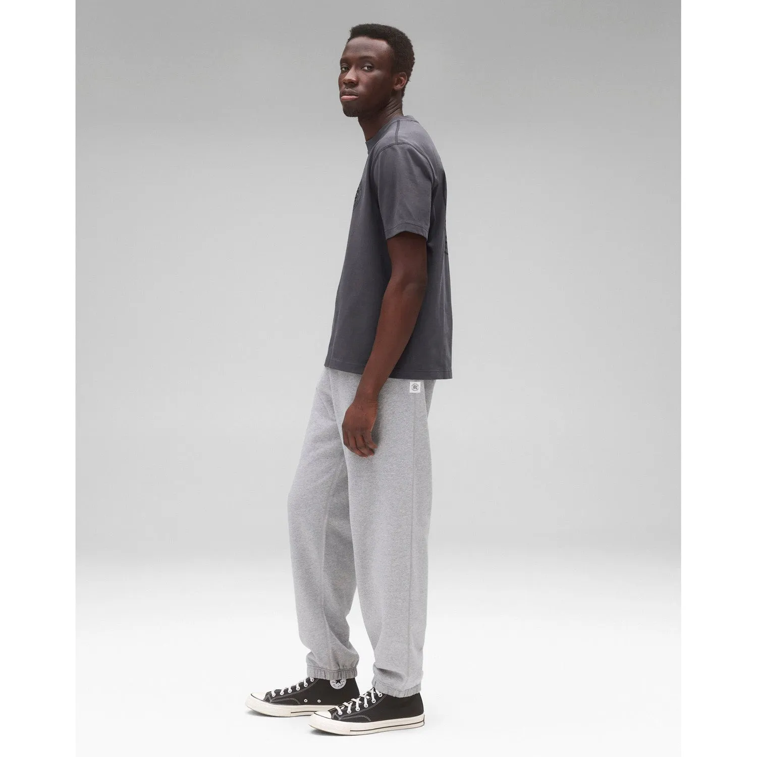 Reigning Champ Men Knit Midweight Jersey Water Colour T-Shirt Midnight Black