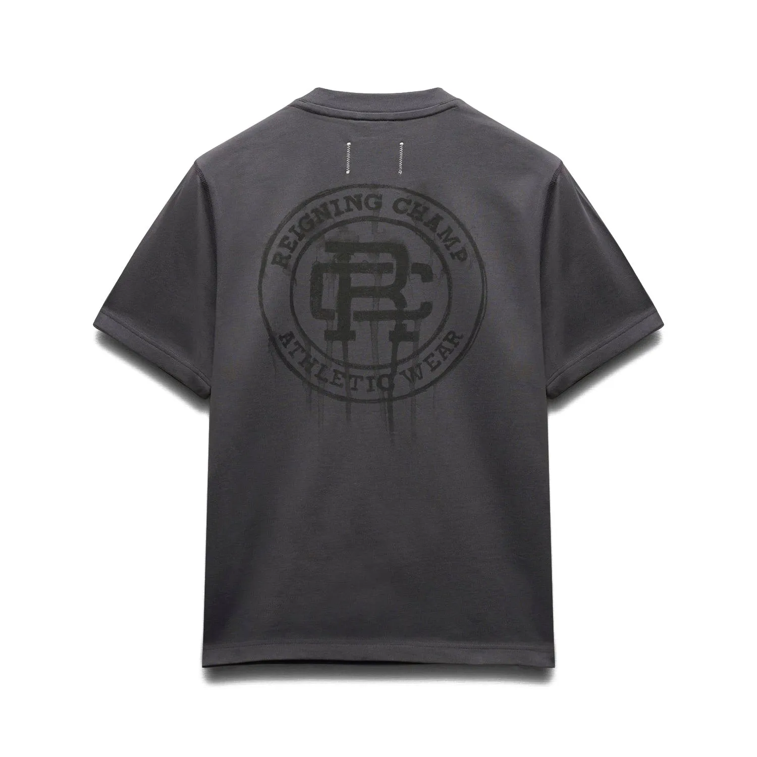 Reigning Champ Men Knit Midweight Jersey Water Colour T-Shirt Midnight Black