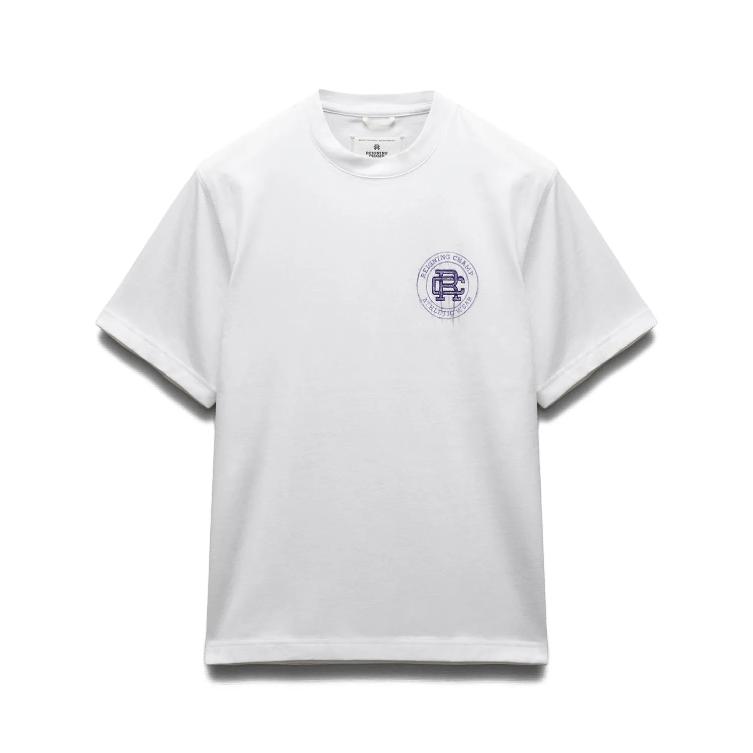 Reigning Champ Men Knit Midweight Jersey Water Colour T-Shirt White Purple