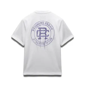 Reigning Champ Men Knit Midweight Jersey Water Colour T-Shirt White Purple