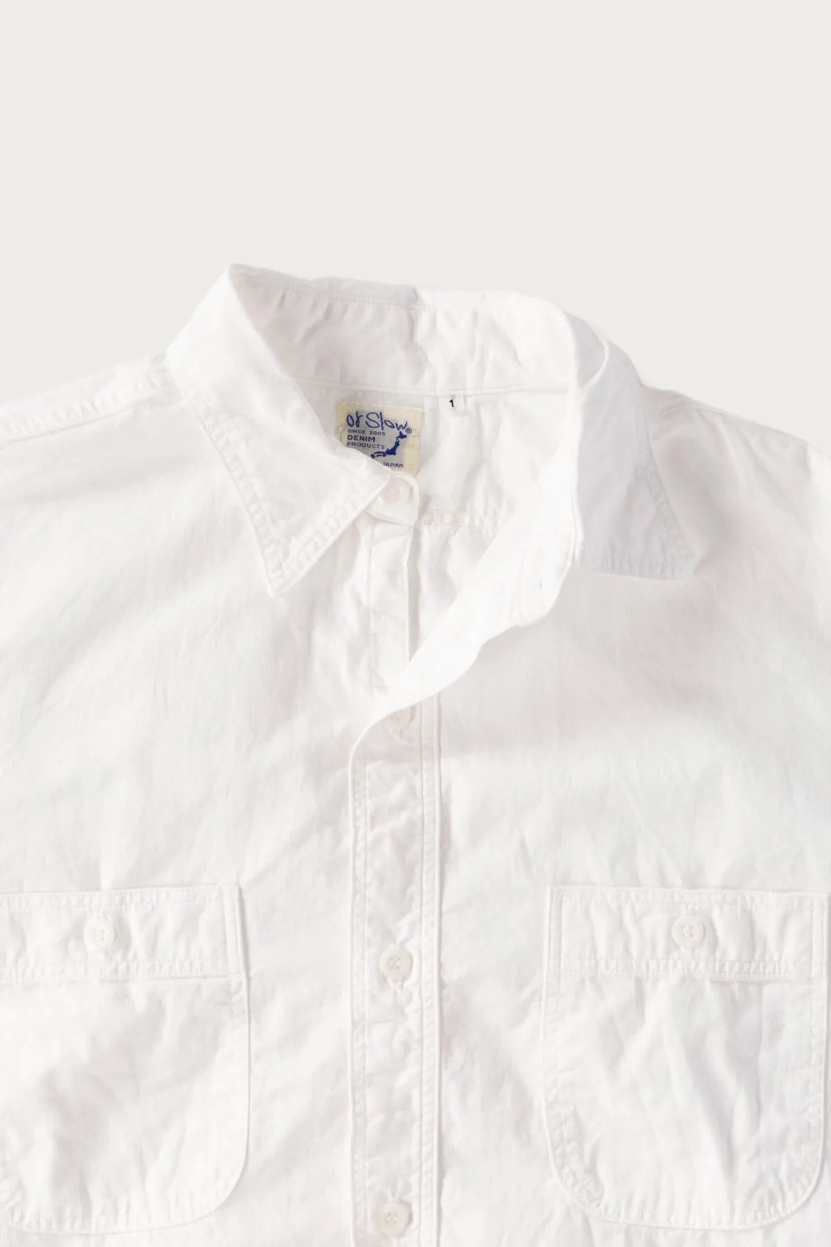 Relax Fit Chambray Work Shirt - White