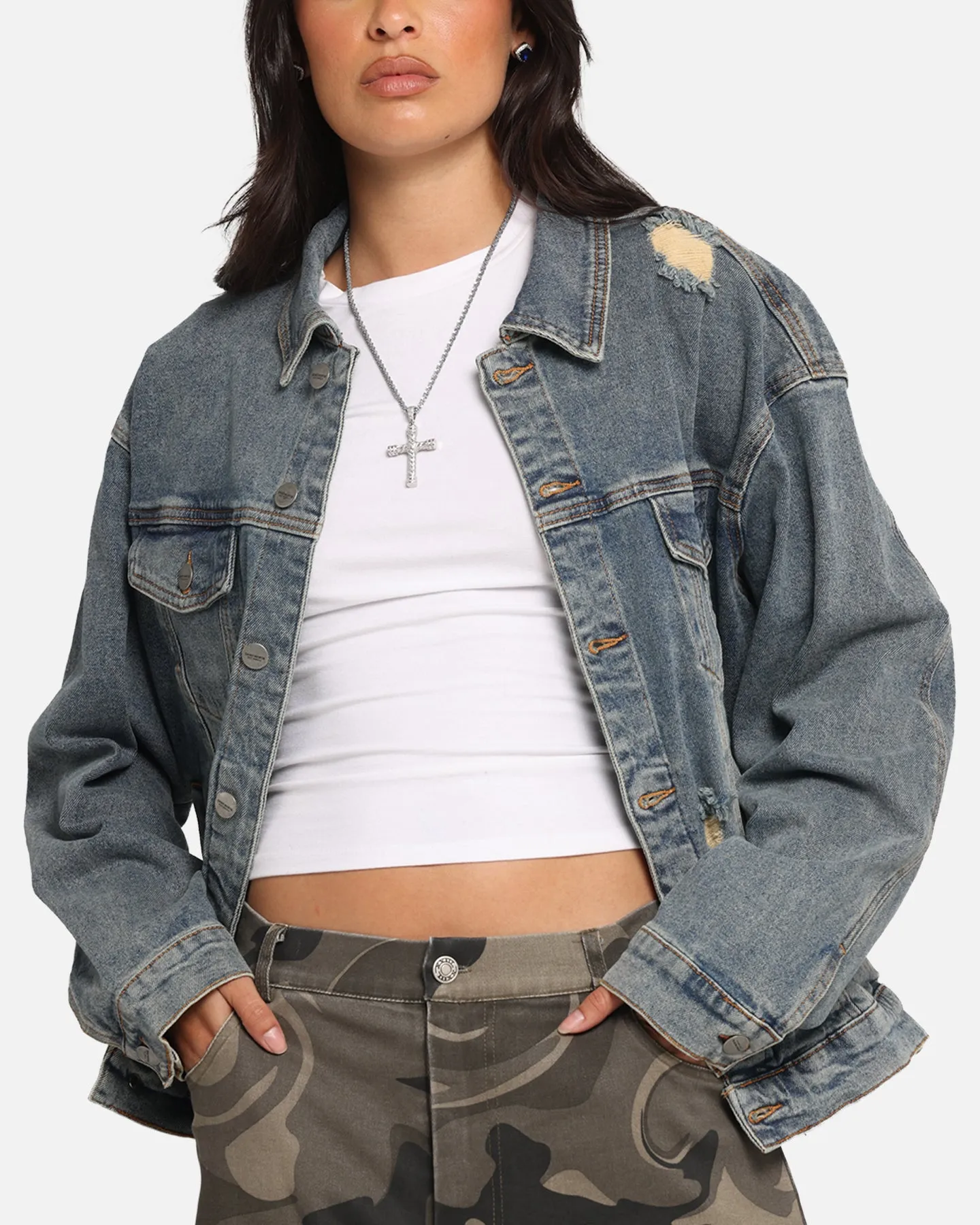 Saint Morta Trucker Denim Jacket Dirty Denim