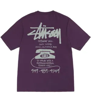 Stussy Old Phone Pig Dyed Tee (Purple)