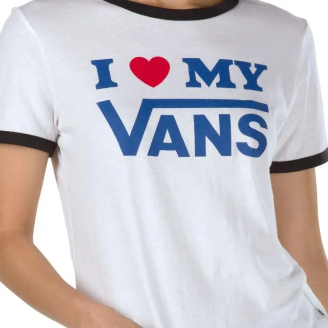 VANS W LOVE RINGER TEE WHITE BLACK
