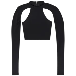 W Jersey Cut out Cropped Top